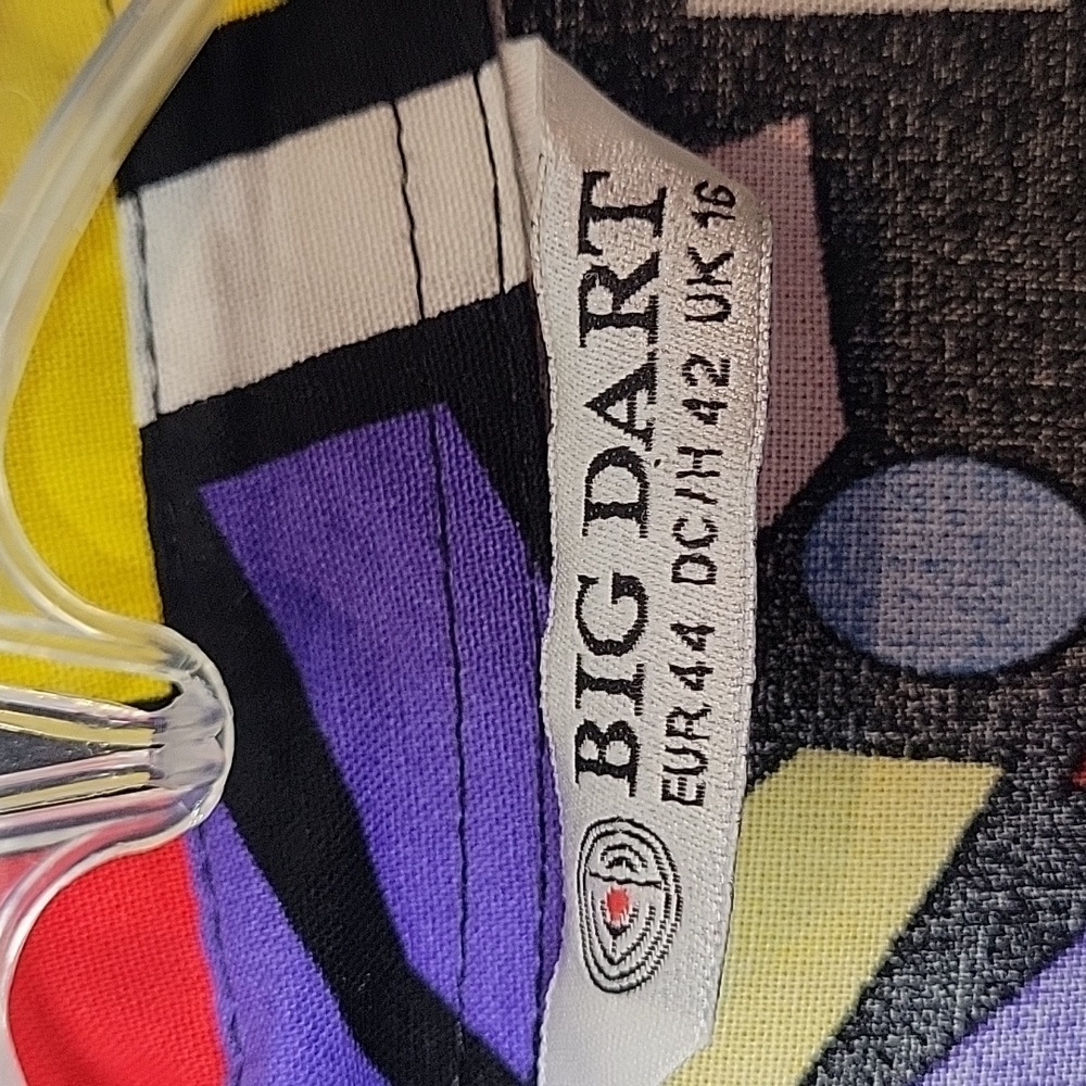 Big Dart Colorful Retro 80s 90s Button Front Coll… - image 3